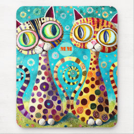 Cool Katzen Abstrakt Mousepad