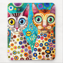 Cool Katzen Abstrakt Mousepad