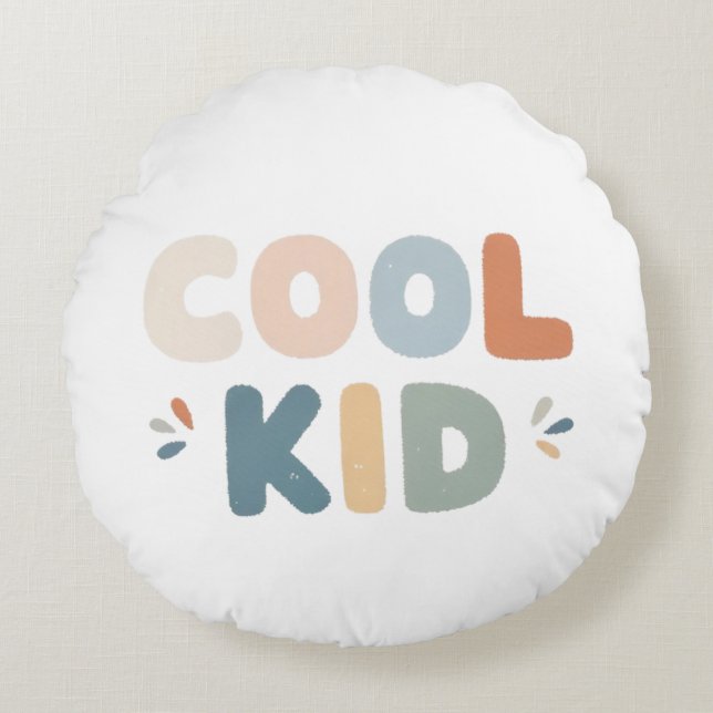 Cool Kid  Rundes Kissen (Vorderseite)