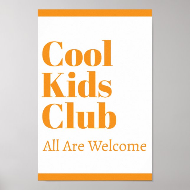 Cool Kids Club Einfach Stilvolle moderne Schulausb Poster (Vorne)