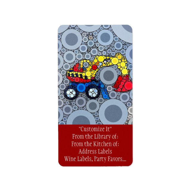 Cool Kids Construction Truck Bagger Digger Adressaufkleber (Vorne)