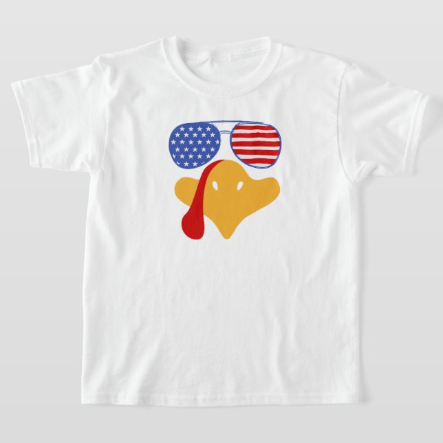Cool Kids Erntedank Türkei konfrontiert US-Flagge  T-Shirt (Ablage )