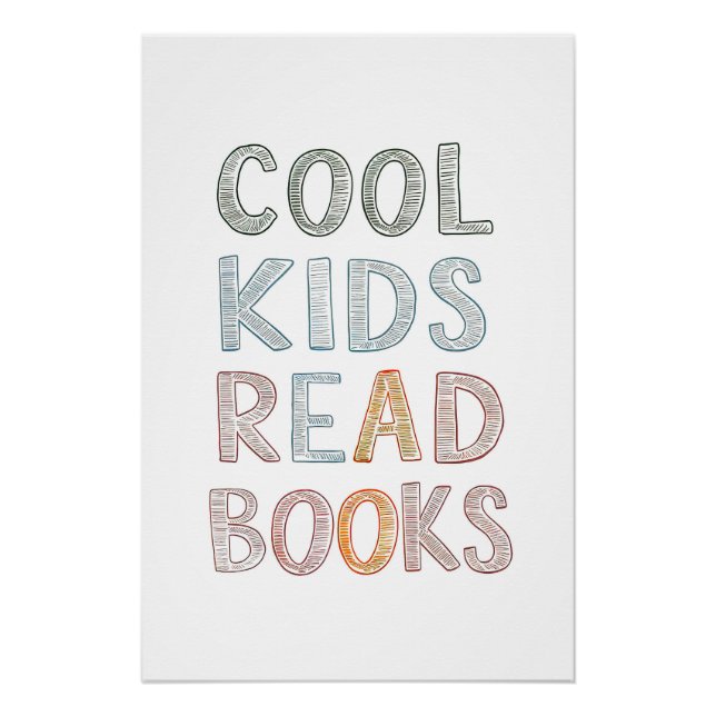 Cool Kids Lire des livres Poster inspirant pour Ki (Devant)