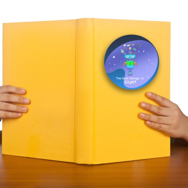 Cool Kids Robot Learning from Reading Notebook Runder Aufkleber (Von Creator hochgeladen)