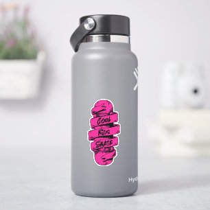 Cool Kids Skate Pink 4" Kiss Cut Vinyl Sticker