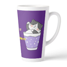 Cool Lazy Cat Latte Tasse
