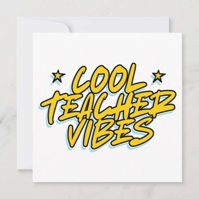 COOL LEHRER VIBES LEHRER TAGESGESCHENK EINLADUNG (Vorderseite)