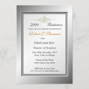 Cool leuchtende, metallische Abschluss-Anzeige Einladung