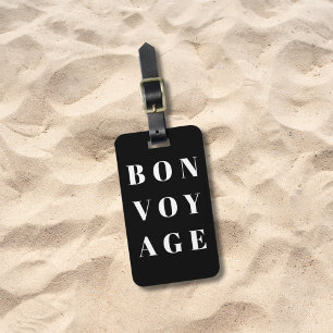 Cool Light Gray Black Bold Bon Voyage Gepäckanhänger