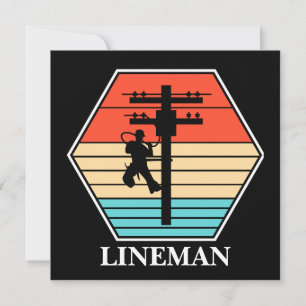 Cool Lineman Vintag Sunset Einladung