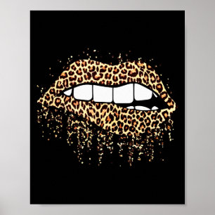 Cool Lips Biss Küss Mich Leopardendruck Gepard- Va Poster