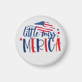 Cool Little Miss America Merica Red White Blue USA Magnet