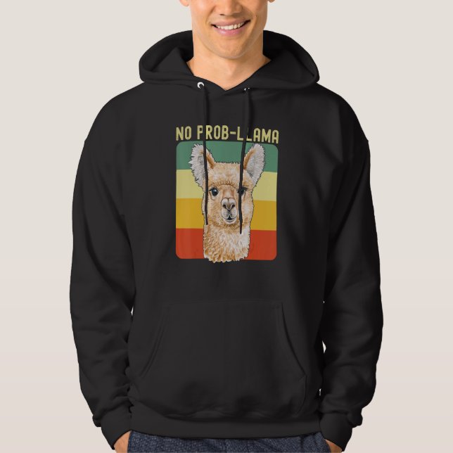 Cool Llama For Men Women No Prob Llama Alpaca Farm Hoodie (Vorderseite)