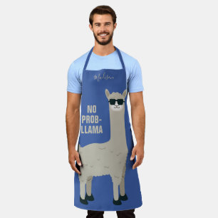 Cool Llama individuelle Name & Farb-Schürze Schürze