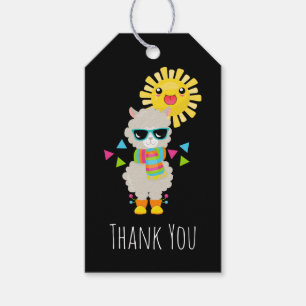 Cool Llama und lächelnd Kawaii Sun Vielen Dank Geschenkanhänger