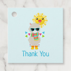 Cool Llama und lächelnd Kawaii Sun Vielen Dank Geschenkanhänger