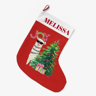 Cool Llama   Weihnachtsbaum mit Geschenken Großer Weihnachtsstrumpf