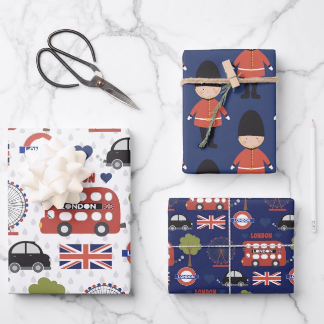 cool London motif partie Envelopper les feuilles d (Recto)