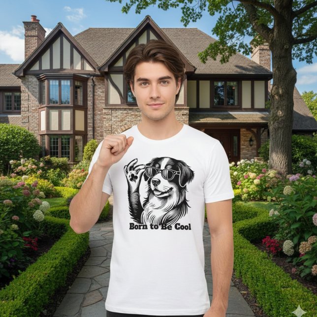 Cool Lucky Dog Funny Sunglasses Dog with Shamrock T-Shirt (Von Creator hochgeladen)