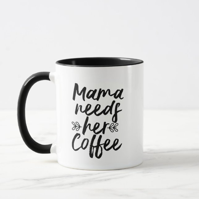 Cool Mama braucht ihren Kaffee - Funny Coffee Tass Tasse (Links)