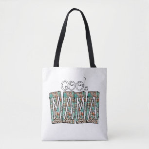 Cool Mama Kariert Turquoise Leopard Box Doodle Mom Tasche