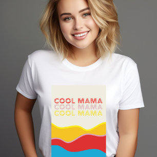 Cool Mama Waves Retro-Grafik T-Shirt