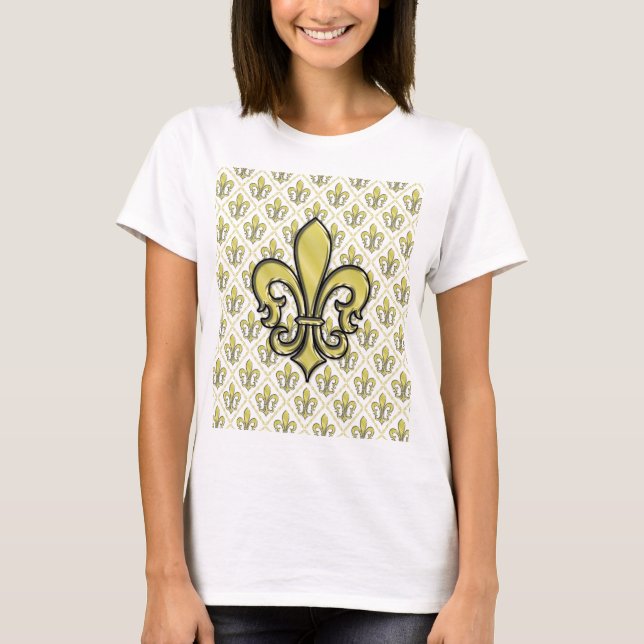 Cool Mardi Gras Lilie Design T-Shirt (Vorderseite)
