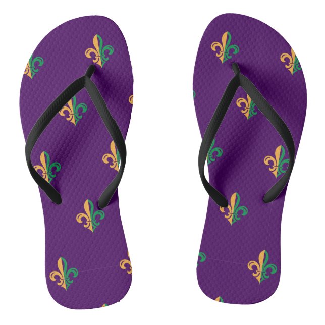 Cool Mardi Gras Lilie Flip Flops (Fußbett)