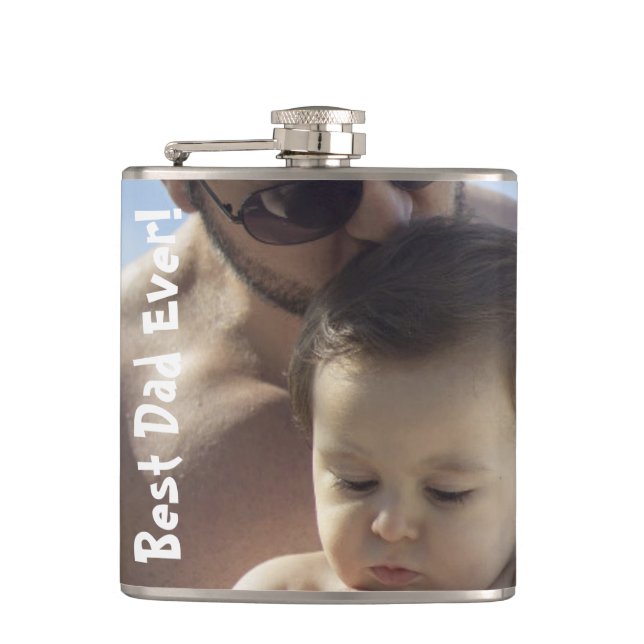 Cool Meilleur Papa Jamais Photo Flacon Enveloppé V (Devant)