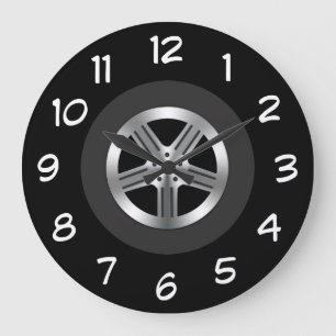 Cool Men's Car Tire Theme Man Cave Wall Clocks Große Wanduhr
