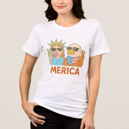 Cool "Merica Vibes - Statue & Eagle Peace Squad T- Tri-Blend Shirt