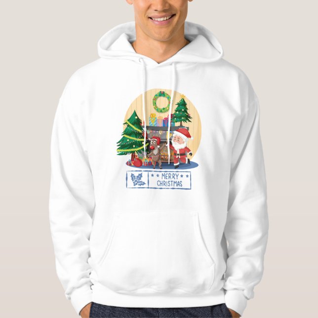 Cool Merry Christmas -Happy New Year Hoodie (Vorderseite)