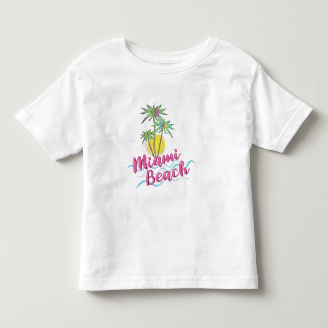 Cool Miami Beach, Palmen von Florida, Grafik Kleinkind T-shirt (Vorderseite)