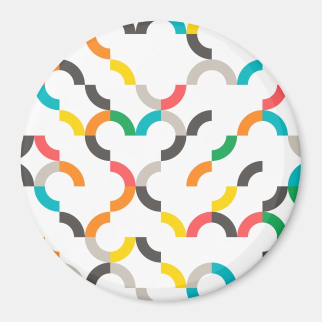 Cool, modern, farbenfroh, trendig kreisförmig geom magnet (Vorne)