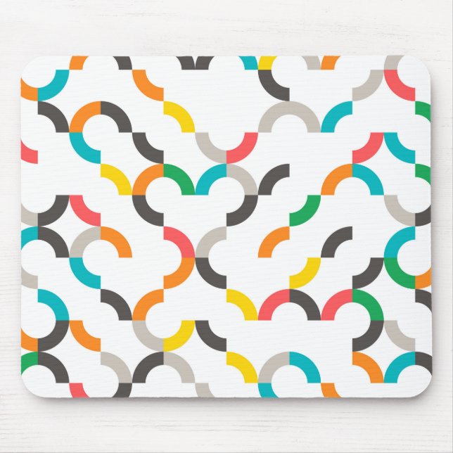 Cool, modern, farbenfroh, trendig kreisförmig geom mousepad (Vorne)