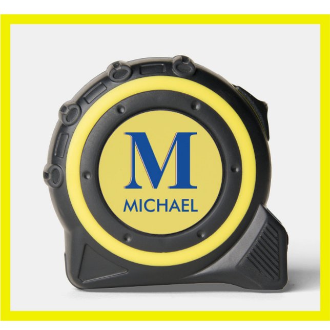 Cool Modern Personalisierter Monogrammname Maßband (Von Creator hochgeladen)