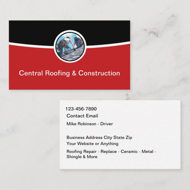 Cool Modern Roofing & Construction Visitenkarte (Vorne/Hinten)