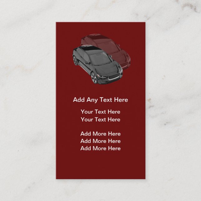 Cool Moderne Automobile Cartes de visite à thème (Devant)