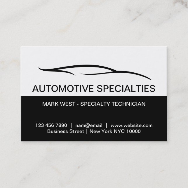 Cool Moderne Automobile Spécialités Carte de visit (Devant)