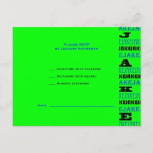 Cool moderne Bar Mitzvah UAWG Black Blue RSVP Karte