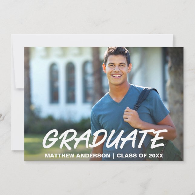 Cool moderne Faire-part de diplômes Carte photo W (Devant)