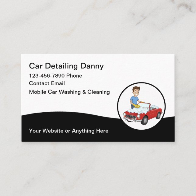 Cool Moderne Lavage de voiture Détail Cartes de vi (Devant)