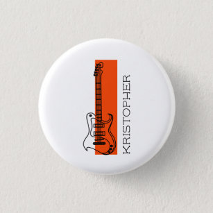 Cool moderne, minimalistisch weiße Add Name Gitarr Button
