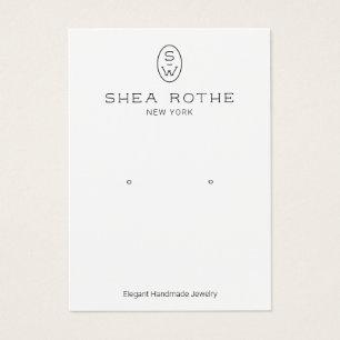 Cool moderne Monogramme blanc Écouter carte d'affi