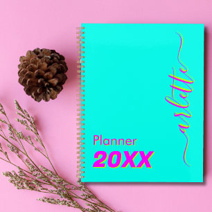 Cool moderne Neon Turquoise Hebdomadaire et mensue