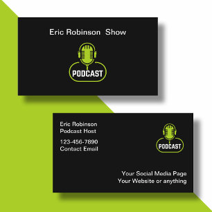 Cool Moderne Podcast Microphone Carte de visite