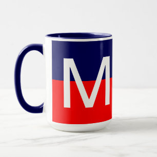 Cool Moderne Rot-Weiß- und Blaumonogramm Tasse