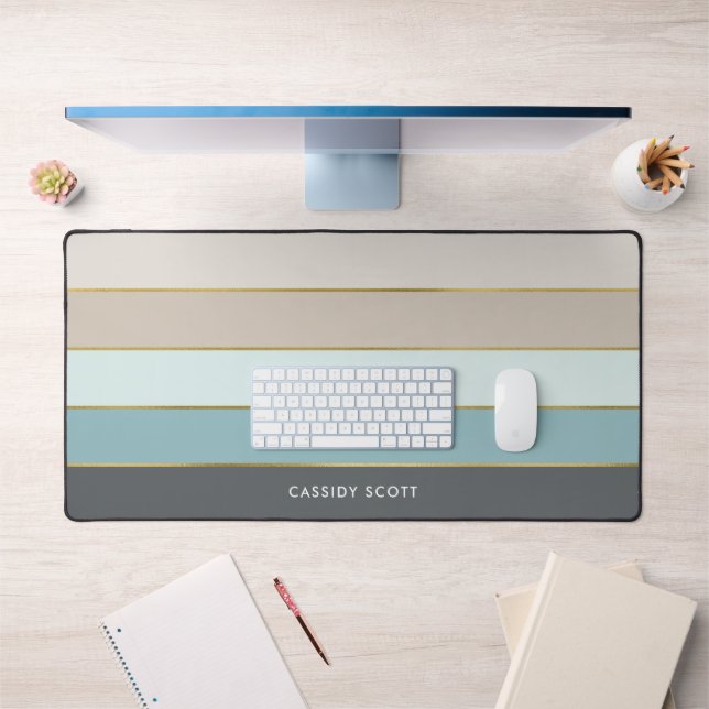 Cool Moderne Streifen Personalisiert Schreibtischunterlage (Büro 1)