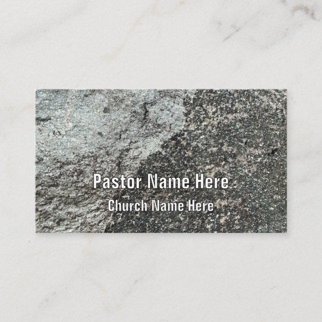Cool Moderner Rock Granite Christlicher KirchenPas Visitenkarte (Vorderseite)