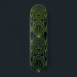 Cool Modernes Art Deco Schwarzes Muster Skateboard<br><div class="desc">Das coole Design-Skateboard im Art Deco Green Black Pattern zeichnet sich durch ein grün-artiges Deko-Muster auf schwarzem Hintergrund aus. Entworfen von ©Evco Studio www.zazzle.com/store/evcostudio</div>